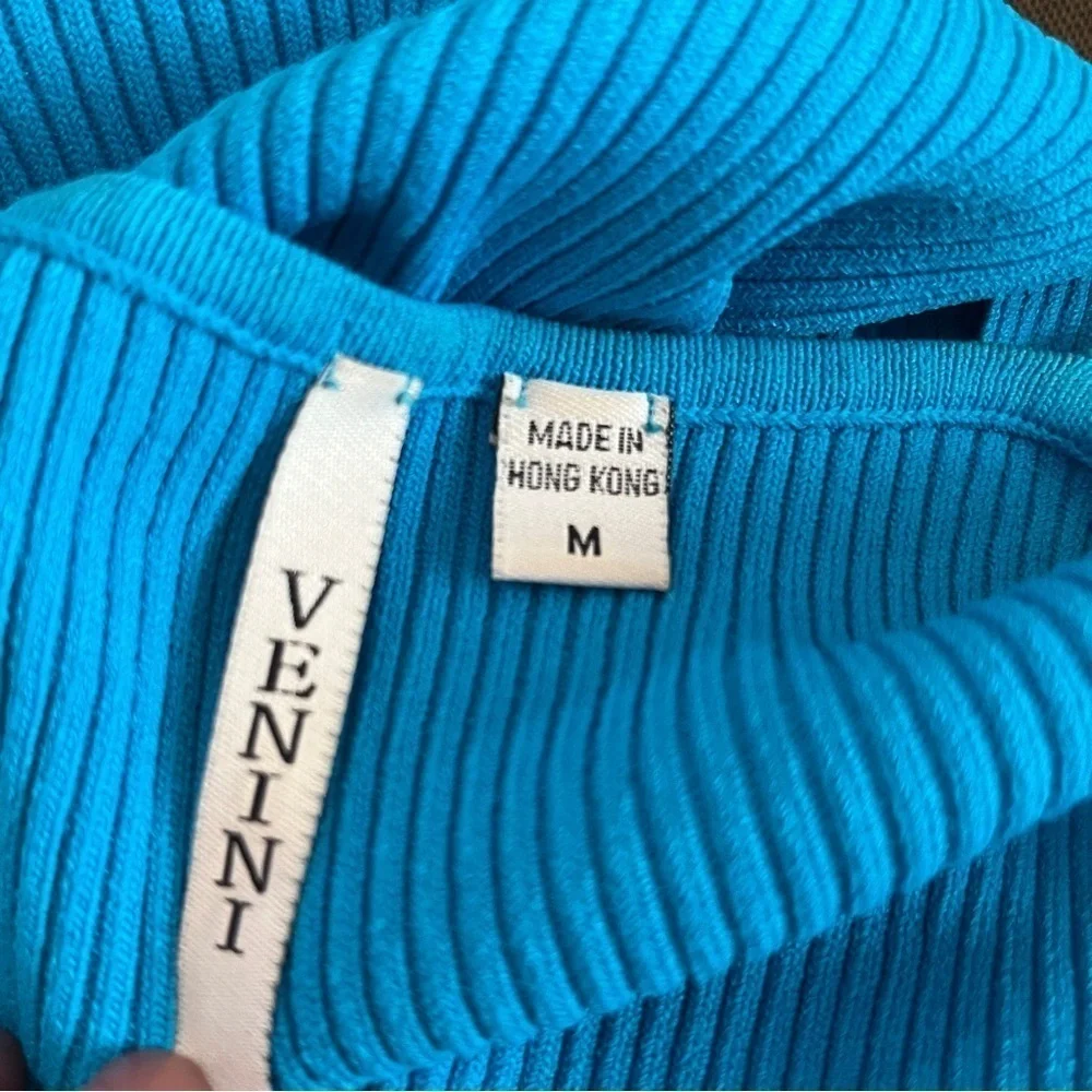 Venini Women’a Aqua Blue Six Button Cardigan Size Medium